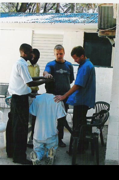 Praying With Blind Man Praying With Blind Man